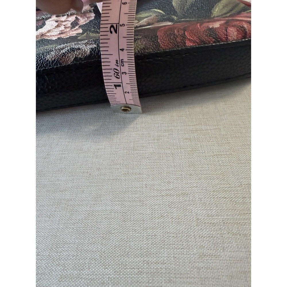 Dana Buchman Floral Crossbody Bag Black Rose Print Boho Goth Y2K EUC Purse - Picture 6 of 16